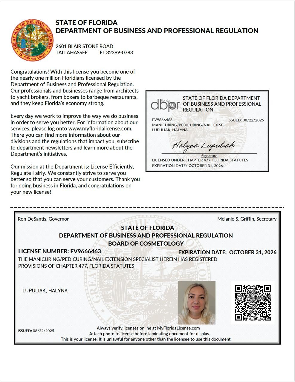 Florida cosmetology license